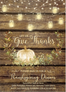 Thanksgiving Light Pumpkin Invitation design preview
