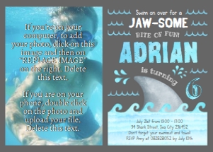 Shark Photo Invitation Dark Background 1: Shark Photo Invitation Dark Background 1
