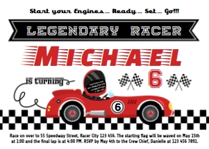 Printable Race Car Invitation 5 x 7 with Photo Landscape: Smartphone Evite Race Car Invitation with Photo (Digital only NOT for Printing)