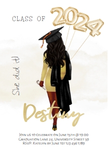 She did it Graduation Girl African American Gold: She did it Graduation Girl African American Gold