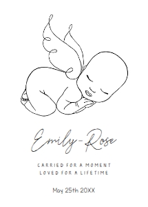 Angel Baby Carried for a Moment 5 x 7 design preview