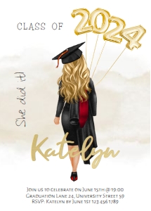 She did it Graduation Girl Blonde, Black, Red 2: She did it Graduation Girl Blonde, Black, Red 2