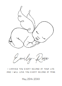 Angel Baby I carried you every second of your life 5 x 7 design preview