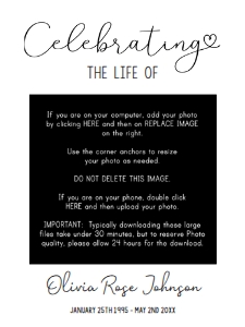 Memorial Sign 18 x 24 Celebrating the Life of Black Formal: Memorial Sign 5 x 7 Celebrating the Life of Black Formal