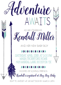 Baby Shower Adventure Arrow Navy Aqua design preview