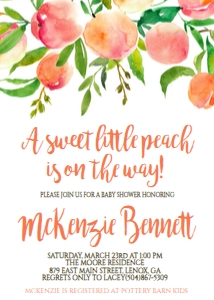 Baby Shower Georgia Peaches Invitation: Baby Shower Georgia Peaches Invitation