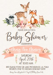 Baby Shower Woodland Pink Floral: Baby Shower Woodland Pink Floral 534714723