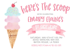 Birthday Ice Cream Pink 7x5: Birthday Ice Cream Pink 7x5