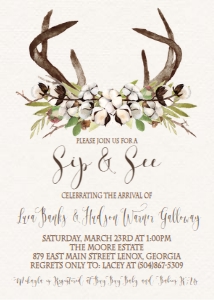 Baby Shower Sip and See Cotton Antlers: Baby Shower Sip and See Cotton Antlers