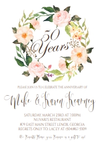 Anniversary 50th floral wreath: Anniversary 50th floral wreath