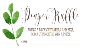 Baby Shower Greenery Diaper Raffle: Baby Shower Blue Floral Wreath Invitation