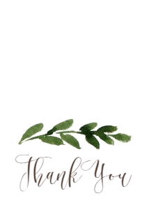Thank You Greenery Leaf Mel: Baby Shower Blue Floral Wreath Invitation