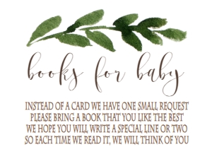 Baby Shower Greenery Wreath Book Card: Baby Shower Blue Floral Wreath Invitation