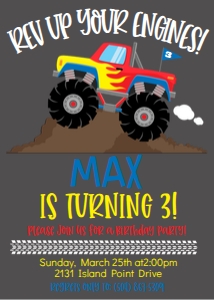 Birthday Monster Truck Red: Birthday Monster Truck Red