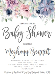 Baby Shower Succulent Header Invitation: Baby Shower Succulent Header Invitation 521060804