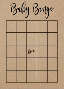 Baby Shower Game Kraft Bingo: Baby Shower Game Kraft Kit