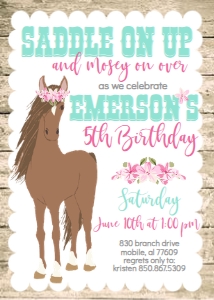 Birthday Horse Rustic Floral: Birthday Horse Rustic Floral