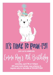 Birthday Dog Dexie Pawty Pink: Birthday Dog Dexie Pawty Pink