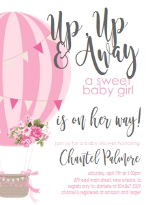 Baby Shower Pink Balloon Invitation: Baby Shower Pink Balloon Invitation