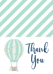 Baby Shower Aqua Balloon Thank You: Baby Shower Hot Air Balloon Aqua Invite 522683140