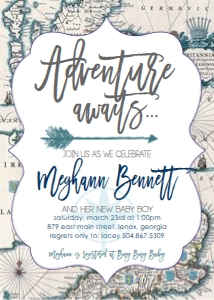 Baby Shower Adventure Map Grey Invite: Baby Shower Adventure Map Grey Invite 502649164
