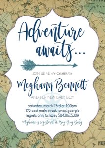 Baby Shower Gold Adventure Map Invitation: Baby Shower Gold Adventure Map Invitation 502680328