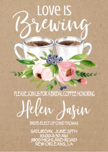 Bridal Shower Coffee Love is brewing Pink design preview