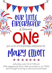 4th of July Birthday firecracker one: 4th of July Birthday firecracker one