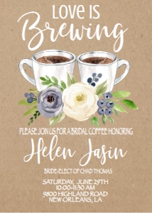 Bridal Shower Coffee Love is Brewing blue: Bridal Shower Coffee Love is Brewing blue
