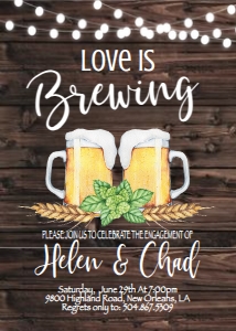 Engagement Love is Brewing Beer Wood design preview