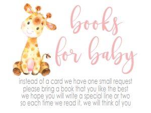 Baby Shower Pink Floral Giraffe Book Card: Baby Shower Pink Floral Giraffe Kit 540824797
