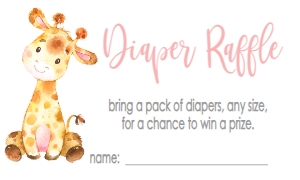 Baby Shower Pink Floral Giraffe Diaper Raffle: Baby Shower Pink Floral Giraffe Kit 540824797