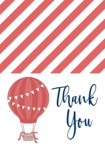 Thank You Red Hot Air Balloon Master: Birthday Hot Air Balloon Red Navy