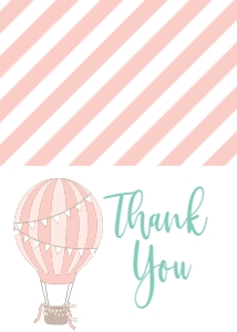 Thank You Pink Hot Air Balloon Master: Baby Shower Pink Balloon Invitation 525017370