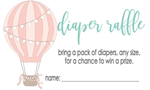 Baby Shower Printables Pink Hot Air Balloon Diaper Raffle: Baby Shower Pink Balloon Invitation 525017370