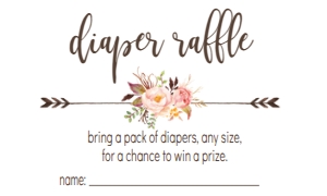 Baby Shower Boho Pink Floral Diaper Raffle: Baby Shower Boho Pink Floral Sip & See