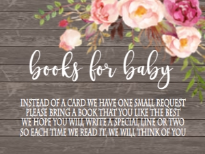 Baby Shower Romantic Boho Pink Floral Rustic Book Card: Fall Boho Wood Floral Pumpkin baby shower