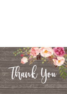 Thank You Romantic Boho Pink Floral Rustic Thank You: Baby Shower Romantic Brunch Rustic Wood