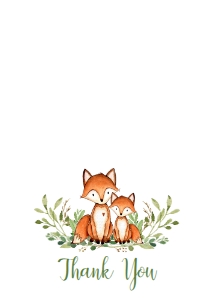 Thank You Brown Banner Fox Thank You: Baby Shower Brown Banner Fox Invitation 541644359