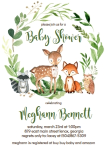 Baby Shower Woodland Greenery Invite: Baby Shower Woodland Greenery Invite 190581505