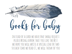 Baby Shower Printables Blue Feather Book Card: Baby Shower Feather Blue Oh Boy Invitation  528238566