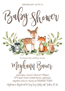 Baby Shower Woodland Animal Greenery Invitation: Baby Shower Woodland Animal Greenery Invitation 547481779