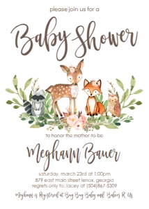 Baby Shower Woodland Animal Greenery Invitation NO SPD: Baby Shower Woodland Animal Greenery Invitation 547480353