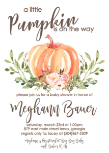 Baby Shower Pink Floral Orange Pumpkin: Baby Shower Pink Floral Orange Pumpkin Kit