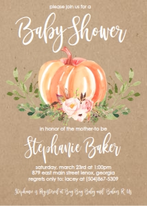 Baby Shower Pumpkin Greenery Kraft: Baby Shower Pumpkin Greenery Kraft Variations
