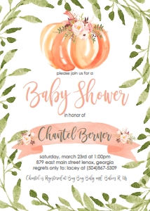 Baby Shower Peach Pumpkin Greenery: Baby Shower Peach Pumpkin Greenery