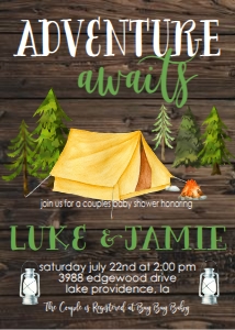 Baby Shower Adventure Camping Yellow Tent Invitation: Baby Shower Adventure Camping Yellow Tent Invitation 638528417