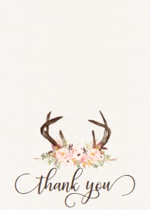 Thank You Pink Floral Rustic Antler Thank You: Baby Shower Pink Floral Rustic Antler Invitation 554078373
