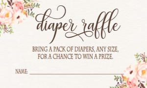 Baby Shower Pink Floral Rustic Antler Diaper Raffle: Baby Shower Pink Floral Rustic Antler Invitation 554078373