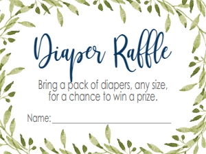 BS Blue Pumpkin Greenery Diaper Raffle: Baby Shower Pumpkin Blue Greenery Frame